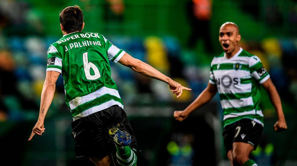 João Palhinha marcou o primeiro golo da temporada (um ano depois do último na Liga) após o penálti inaugural de João Mário