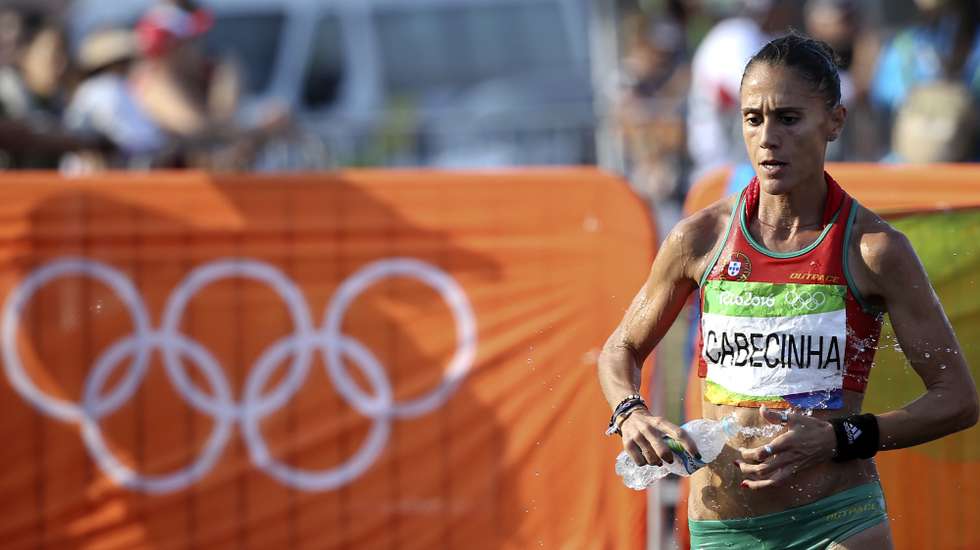 A atleta portuguesa Ana Cabecinha, em ação na prova dos 20 km marcha dos Jogos Olímpicos Rio 2016, disputada no Rio de Janeiro, Brasil, 19 de agosto de 2016. A XXI edição dos Jogos Olímpicos da Era Moderna, decorrem no Brasil entre os dias 06 - 21 de agosto. ANTÓNIO COTRIM/LUSA
