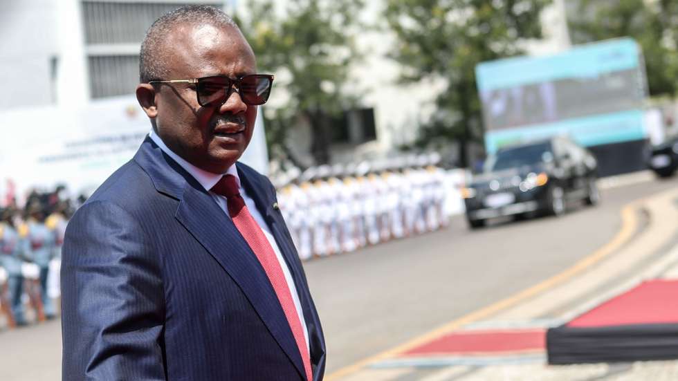 Guinea-Bissau President Umaro Sissoco Embalo attends the inauguration ceremony of Mozambique's fifth president, Daniel Chapo (not seen), at Independence Square in Maputo, Mozambique, 15 January 2025. On 23 December, Chapo, 48, was declared the winner of the presidential election by the Constitutional Council (CC) with 65.17% of the vote in the general elections held on 9 October, which included legislative and provincial assembly elections also won by Frelimo. LUISA NHANTUMBA/LUSA