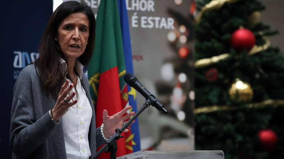 A secretária de Estado da Administração Interna, Patrícia Gaspar, intervém durante uma conferência de imprensa conjunta da Autoridade Nacional de Segurança Rodoviária (ANSR), Guarda Nacional Republicana (GNR) e Polícia de Segurança Pública (PSP), para divulgação dos resultados da sinistralidade e das ações de fiscalização durante o período de Natal e do Ano Novo, bem como do ano de 2019, Oeiras, 2 de janeiro de 2020. MANUEL DE ALMEIDA / LUSA