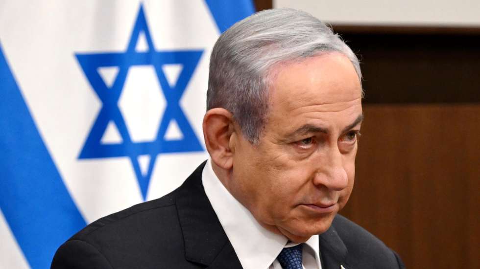 epa11673116 Israeli Prime Minister Benjamin Netanyahu meets with Italian Foreign Minister Antonio Tajani (not pictured) in Jerusalem, 21 October 2024. The Italian foreign minister is on a mission to Israel and Palestine to meet with the Israeli prime minister, the Israeli foreign minister, as well as the Palestinian prime minister.  EPA/ALESSANDRO DI MEO