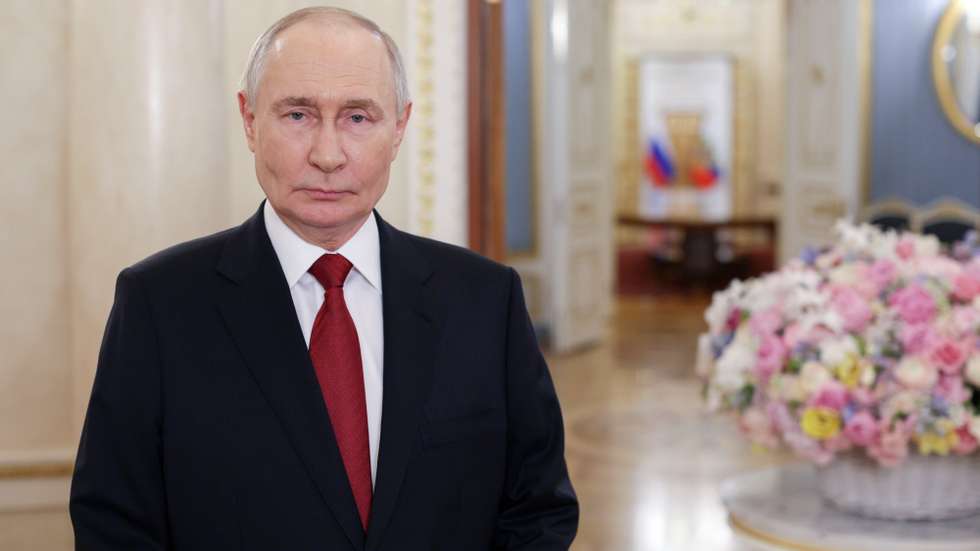 epa12802959 Russian President Vladimir Putin delivers a video address to congratulate Russia's women on International Women's Day in Moscow, Russia, 08 March 2026.  EPA/GAVRIIL GRIGOROV / SPUTNIK / KREMLIN POOL MANDATORY CREDIT