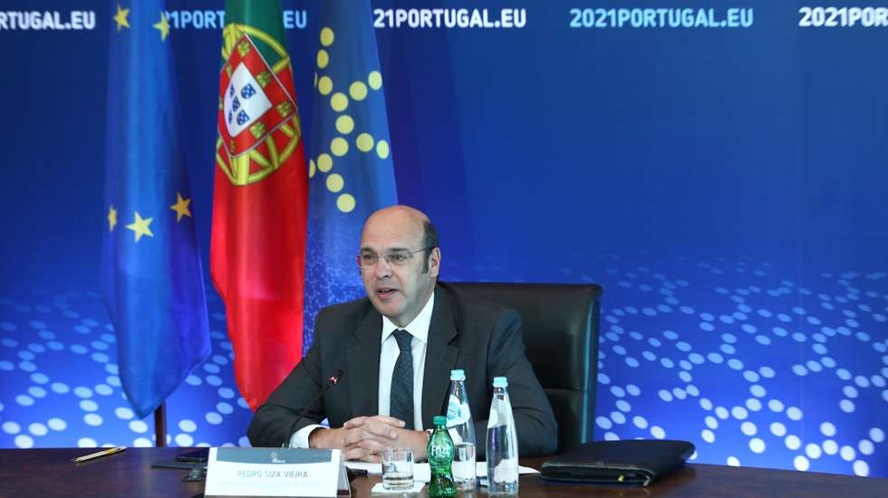 Portuguese Minister of State for the Economy and the Digital Transition Pedro Siza Vieira attends an Informal video conference of Ministers responsible for Competitiveness (COMPET) – Internal Market and Industry, under the Portuguese Presidency of the Council in Lisbon, Portugal, 22 March 2021. Ministers will discuss the concept of “strategic autonomy in an open European Union”, aimed at making the European economy more resilient and competitive. ANTONIO PEDRO SANTOS/LUSA