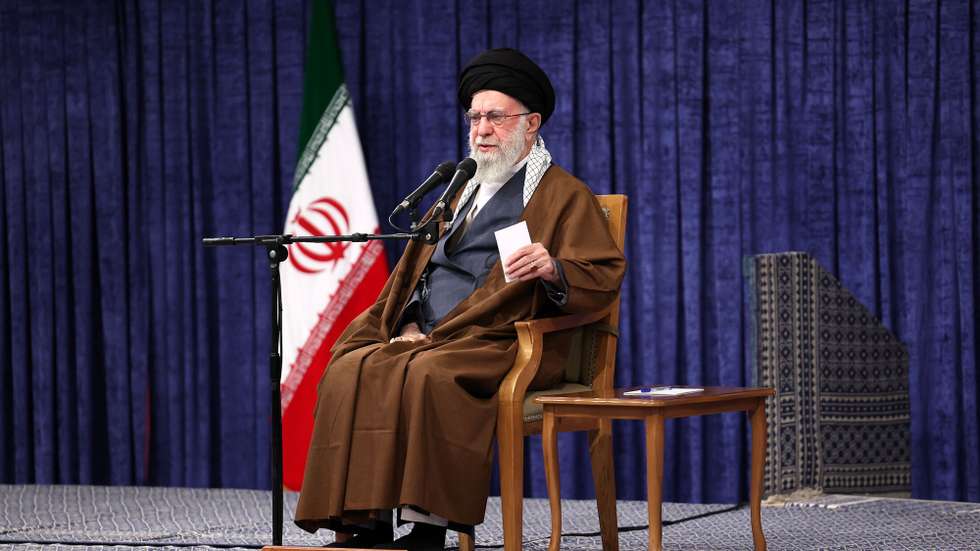 epa12467137 A handout photo made available by the Iranian supreme leader's office shows Iranian Supreme Leader Ayatollah Ali Khamenei speaking during a ceremony with Iranian athletes, in Tehran, Iran, 20 October 2025. Khamenei said on his official X (formerly Twitter) account that 'the US President boasts that they've bombed and destroyed Iran's nuclear industry. Very well, in your dreams!'  EPA/LEADER'S OFFICE HANDOUT HANDOUT EDITORIAL USE ONLY/NO SALES