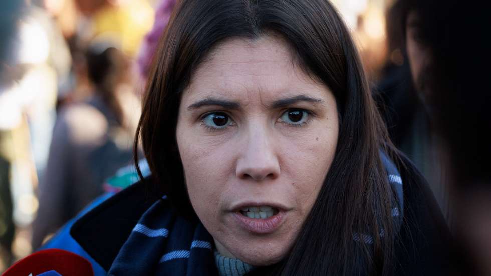 Mariana Mortágua, Coordenadora do Bloco de Esquerda, esteve presente no protesto organizado pela Associação Unidos em Defesa de Covas do Barroso,  contra as minas de exploração de Litio, em Boticas, 18 de Janeiro de 2025. PEDRO SARMENTO COSTA/LUSA