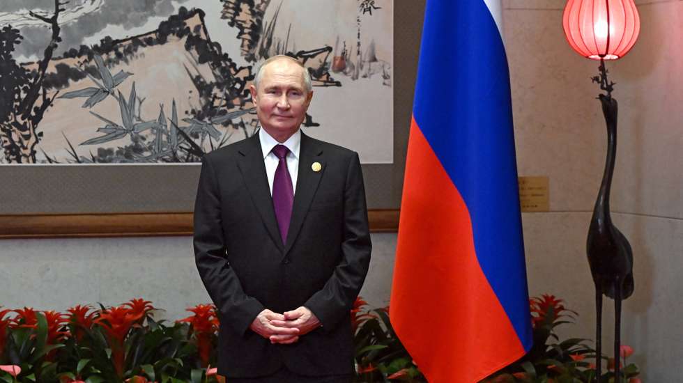 epa10923803 Russian President Vladimir Putin waits for a meeting with Mongolian President Ukhnaagiin Khurelsukh (unseen) as part of the 3rd Belt and Road Forum at the Diaoyutai State Guest House in Beijing, China, 17 October 2023. Russian President Vladimir Putin attends the 'One Belt, One Roadâ€™ forum in Beijing on October 17-18 during which he also plans to hold talks with Chinese President Xi Jinping.  EPA/SERGEY GUNEEV /SPUTNIK/KREMLIN POOL / POOL MANDATORY CREDIT