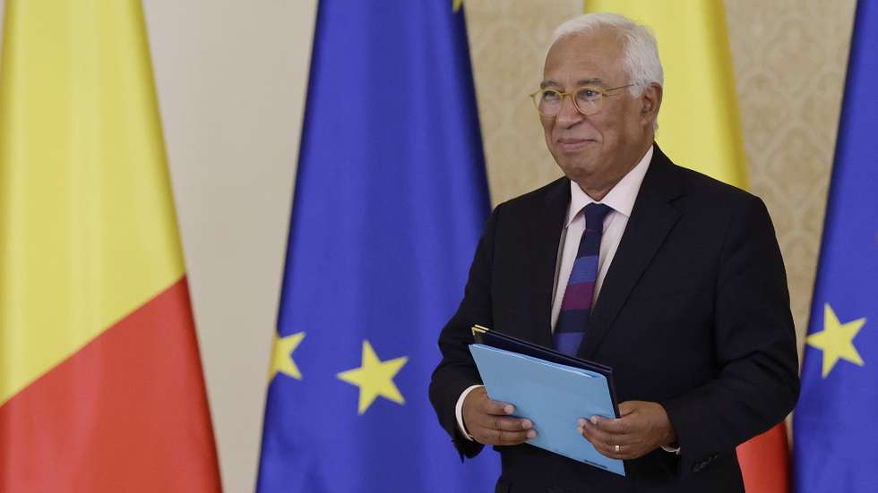 epa12349705 European Council President Antonio Costa, accompanied by Romanian President Nicusor Dan (not pictured), delivers his speech during a joint press statement following their meeting at Cotroceni Presidential Palace in Bucharest, Romania, 03 September 2025. Costa is on a one-day official visit to Romania as part of his 'Tour des Capitales,' meeting EU leaders ahead of key European summits later this year.  EPA/Robert Ghement