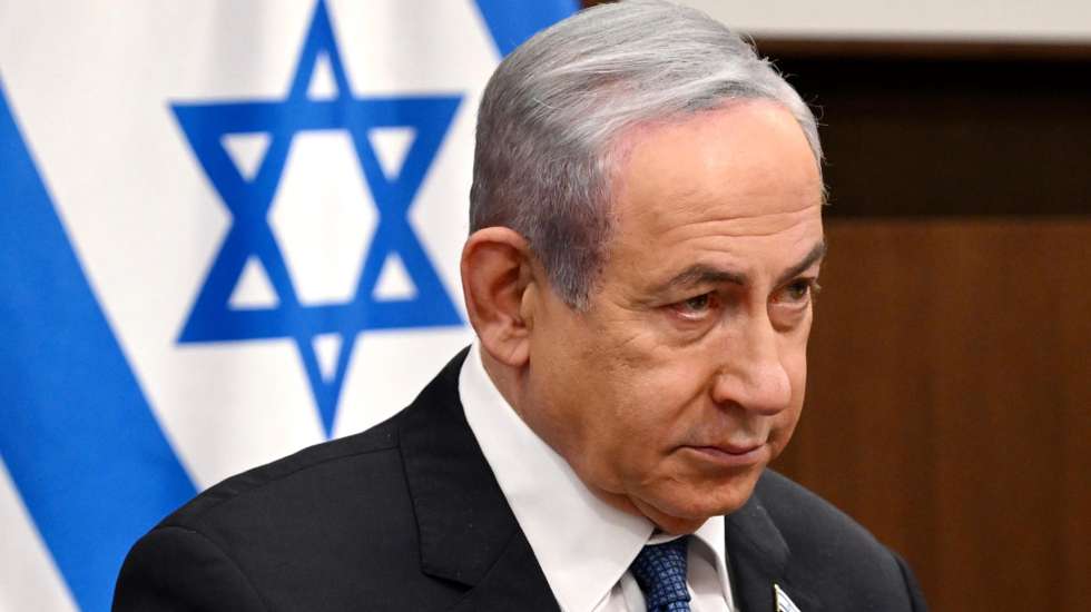 epa11673116 Israeli Prime Minister Benjamin Netanyahu meets with Italian Foreign Minister Antonio Tajani (not pictured) in Jerusalem, 21 October 2024. The Italian foreign minister is on a mission to Israel and Palestine to meet with the Israeli prime minister, the Israeli foreign minister, as well as the Palestinian prime minister.  EPA/ALESSANDRO DI MEO