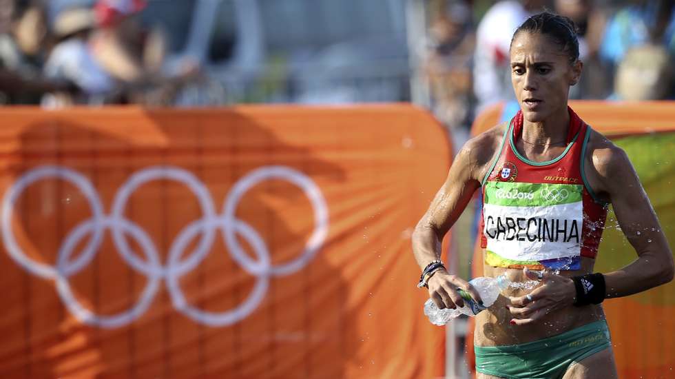 A atleta portuguesa Ana Cabecinha, em ação na prova dos 20 km marcha dos Jogos Olímpicos Rio 2016, disputada no Rio de Janeiro, Brasil, 19 de agosto de 2016. A XXI edição dos Jogos Olímpicos da Era Moderna, decorrem no Brasil entre os dias 06 - 21 de agosto. ANTÓNIO COTRIM/LUSA