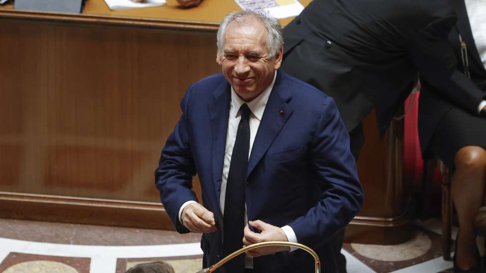 epa12362661 French Prime Minister Francois Bayrou looks on as he gives a speech prior to his government facing a vote of confidence at the French National Assembly in Paris, France, 08 September 2025. The confidence vote comes after the French prime minister activated Article 49.1 of the Constitution.  EPA/YOAN VALAT