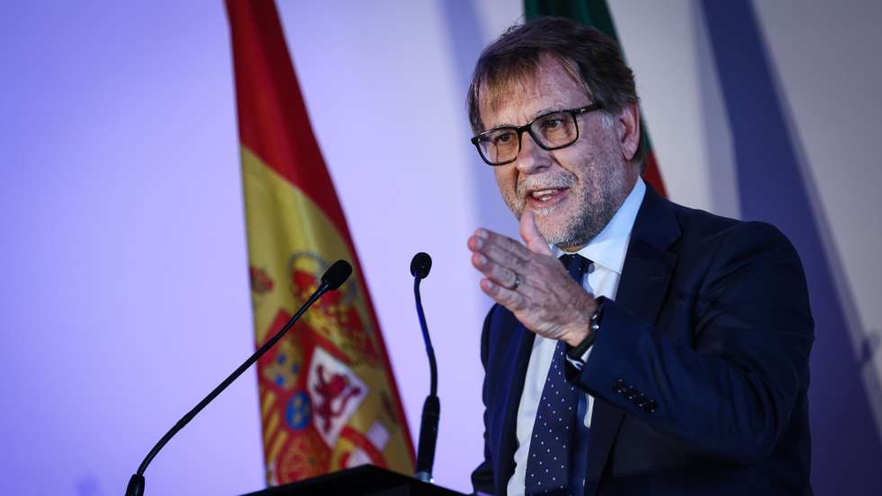 Luis Neves, Minister for Home Affairs, delivers a speech at the presentation of the Frontex contingent in Portugal, Lisbon, Portugal, 24 June 2026. RODRIGO ANTUNES/LUSA