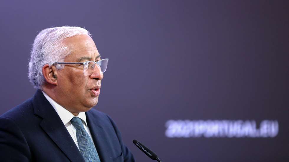 Portuguese Prime Minister Antonio Costa attends to a press conference after a two days video conference of the members of the European Council to discuss the current situation of the COVID-19 pandemic, preparedness for health threats, security and defence, and relations with the Southern Neighbourhood, in Lisbon, Portugal, 26 February 2021.  ANTONIO PEDRO SANTOS/LUSA