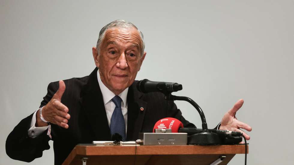 O Presidente da República, Marcelo Rebelo de Sousa, fala num encontro com representantes da Comunidade Portuguesa em Andorra, no âmbito da XXVII Cimeira Ibero-Americana, Andorra, 20 de abril de 2021. TIAGO PETINGA/LUSA