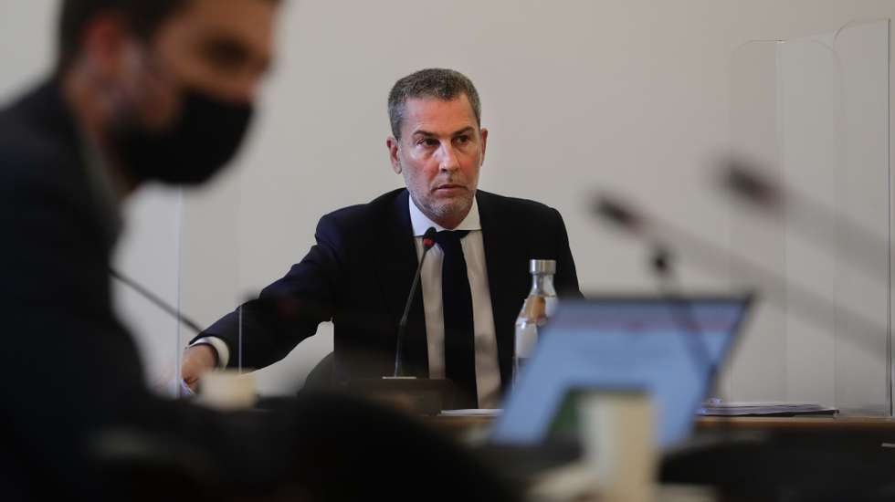 O presidente do conselho de administração da C2 CAPITAL PARTNERS, Nuno Gaioso Ribeiro, fala perante a Comissão Eventual de Inquérito Parlamentar às perdas registadas pelo Novo Banco e imputadas ao Fundo de Resolução, na Assembleia da República em Lisboa, 27 de abril de 2021. TIAGO PETINGA/LUSA