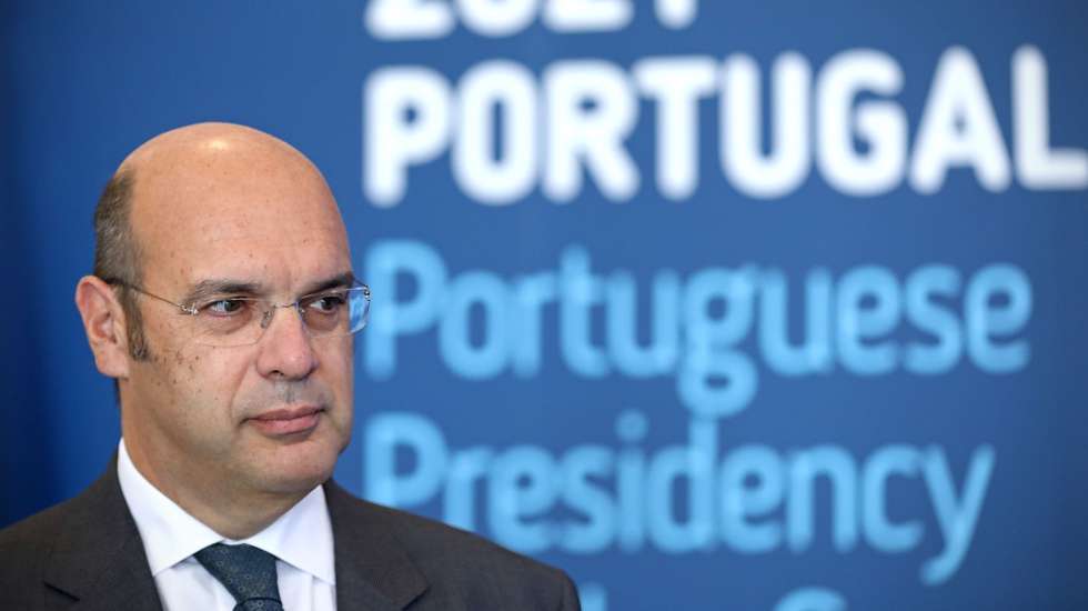 Portuguese Minister of State for the Economy and the Digital Transition Pedro Siza Vieira attends a Travel guide to a competitive economy included in the official program of the Portuguese Presidency of the EU Council in Lisbon, Portugal, 28 April 2021. The conference will have on board portuguese representatives from prominent clusters of competitiveness, business associations and public bodies in addition to key figures in the economy ready to embark on an interesting journey to an aspect of Portugal that does not figure in tourist guides. ANTONIO PEDRO SANTOS/LUSA