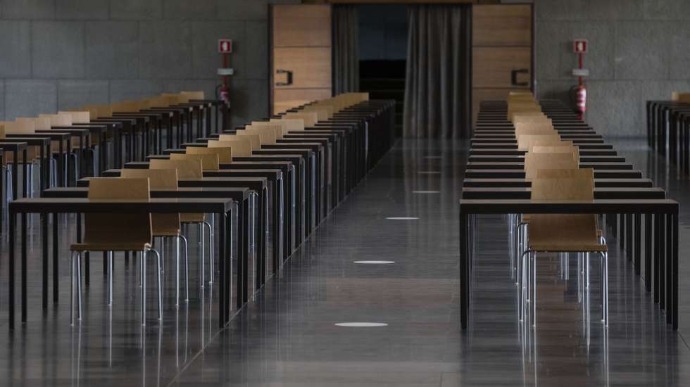 Zona de estudo na Faculdade de Farmácia da Universidade do Porto, 21 de maio de 2021. JOSÉ COELHO/LUSA