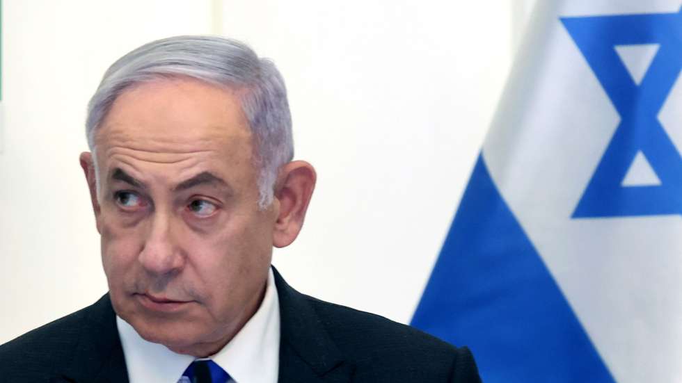 epa11391461 Israeli Prime Minister Benjamin Netanyahu attends a Cabinet meeting at the Bible Lands Museum in Jerusalem, 05 June 2024.  EPA/GIL COHEN-MAGEN / POOL