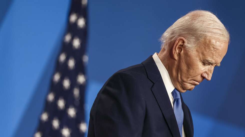 epa11490684 (FILE) - US President Joe Biden speaks during a press conference on the sidelines of the 75th Anniversary of the North Atlantic Treaty Organization (NATO) Summit at the Walter E. Washington Convention Center in Washington, DC, USA, 10 July 2024 (reissued 21 July 2024). Joe Biden on 21 July announced he would not seek re-election in November 2024. “While it has been my intention to seek reelection, I believe it is in the best interest of my party and the country for me to stand down and to focus solely on fulfilling my duties as President for the remainder of my term”, Biden announced on his X (formerly Twitter) account.  EPA/JIM LO SCALZO