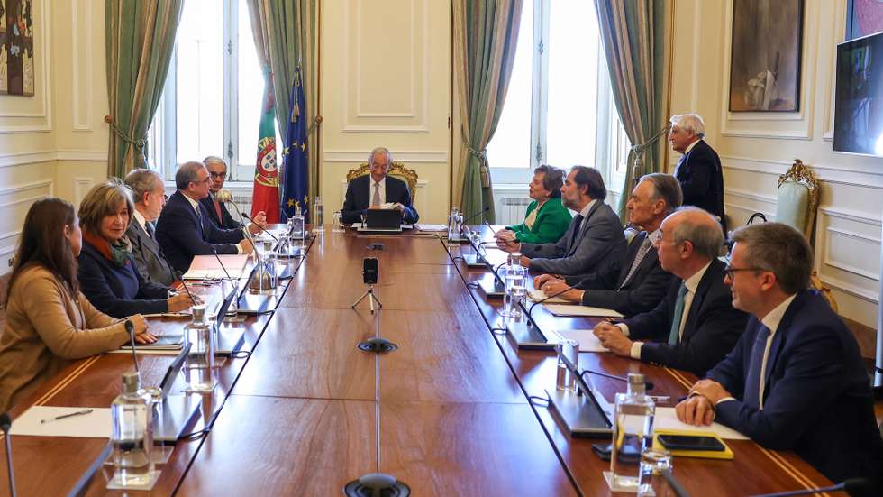 O Presidente da República, Marcelo Rebelo de Sousa presidiu esta tarde à reunião do Conselho de Estado, no Palácio de Belém, em Lisboa, 17 de janeiro de 2025.     MANUEL DE ALMEIDA / LUSA
