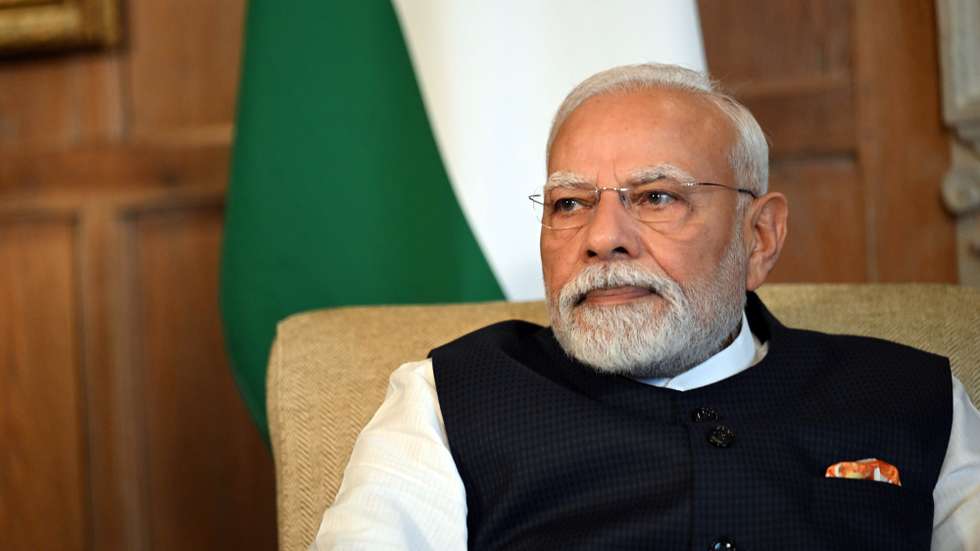 epa12258084 India's Prime Minister Narendra Modi looks on during a meeting with British Prime Minister Keir Starmer (not pictured) at the Chequers Estate, the UK prime minister's country residence, near Aylesbury, Britain, 24 July 2025. The UK and India plan to sign their long-awaited free trade agreement in a move which the British government said would boost its economy by 4.8 billion GBP (6.5 billion US dollars) a year.  EPA/CHRIS J. RATCLIFFE / POOL