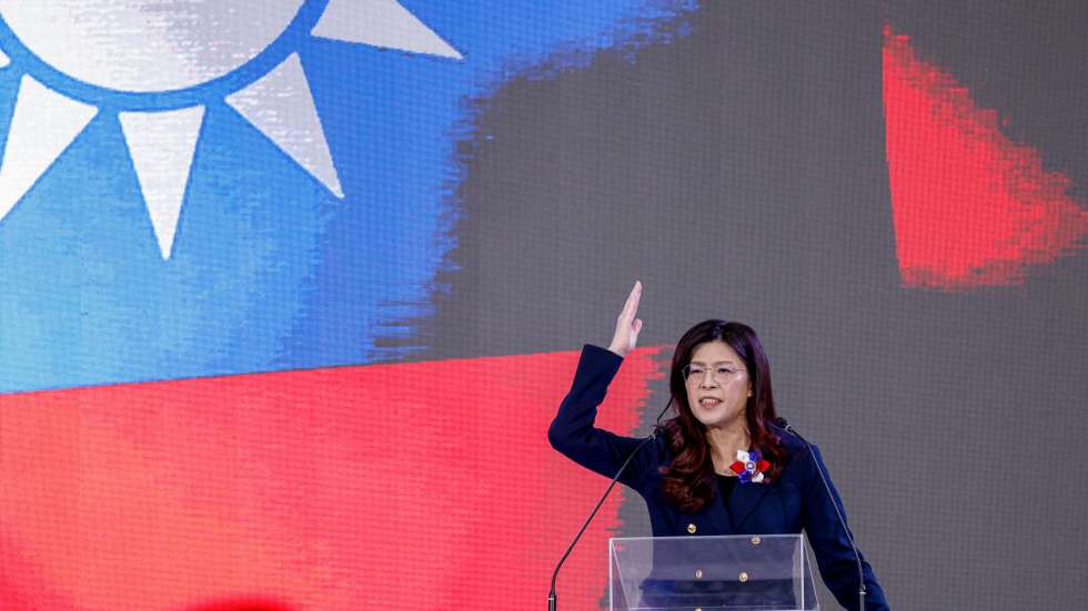 epaselect epa12496642 Taiwan’s opposition party Kuomintang (KMT) new chairperson Cheng Li-wun, speaks after her oath taking ceremony in Taipei, Taiwan, 01 November 2025. Cheng succeed incumbent Eric Chu for a four-year term.  EPA/RITCHIE B. TONGO