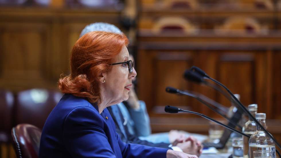 A ministra do Ambiente e Energia, Maria da Graça Carvalho, fala perante a Comissão e Ambiente e Energia, na Assembleia da República em Lisboa, 15 de abril de 2026. TIAGO PETINGA/LUSA