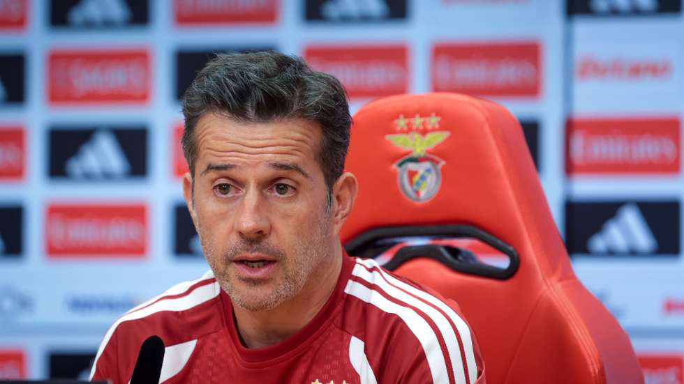 Benfica's head coach Marco Silva attends a press conference at Benfica Campus in Seixal, Portugal, 19 August 2026. Benfica plays against Aarhus for UEFA Europa League play off 1st leg soccer match on 20 August. ANTÓNIO PEDRO SANTOS/LUSA