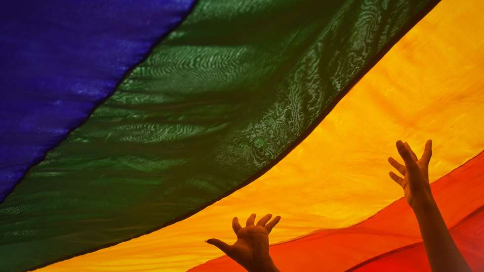 epa10035337 Supporters of the LGBTQ (Lesbian, gay, bisexual, transgender and queer) community take part in the colorful Chennai Rainbow Pride Parade to celebrate Pride month, in Chennai, India, 26 June 2022. Pride month is celebrated across the world every year in the month of June to raise awareness and promote equal rights for the LGBTQ community.  EPA/IDREES MOHAMMED