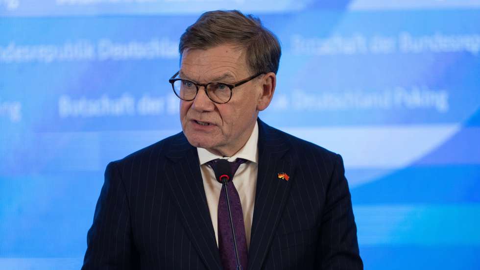 epa12578426 German Foreign Minister Johann Wadephul speaks at a press conference in Beijing, China, 08 December 2025. The foreign minister is visiting China from 08 to 09 December.  EPA/JESSICA LEE