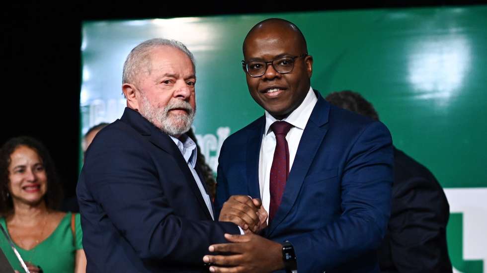 epa10376540 Brazil&#039;s President-elect, Luiz Inacio Lula da Silva, poses along with the appointed Minister of Human Rights, Silvio Almeida (R), during a press conference on the final report on the transition and to announce 16 Ministers of his future Government, in Brasilia, Brazil, 22 December 2022. Lula announced on 22 December 16 of his next ministers and included among them, as head of Industry and Commerce, the future vice president, Geraldo Alckmin. Lula will assume the Presidency on 01 January 2023 and has announced that he will increase the number of ministries to 37, compared to the 23 that the Government of the far-right Jair Bolsonaro had.  EPA/AndrÃ© Borges