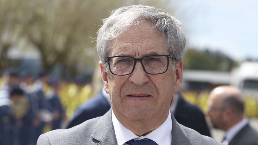 O presidente da Autoridade Nacional de Emergência e Proteção Civil  (ANEPC), José Manuel Moura , durante a cerimónia comemorativa do 18.º Aniversário da Autoridade Nacional de Emergência e Proteção Civil, em Carnaxide, Oeiras, 04 de abril de 2025. ANTÓNIO COTRIM/LUSA