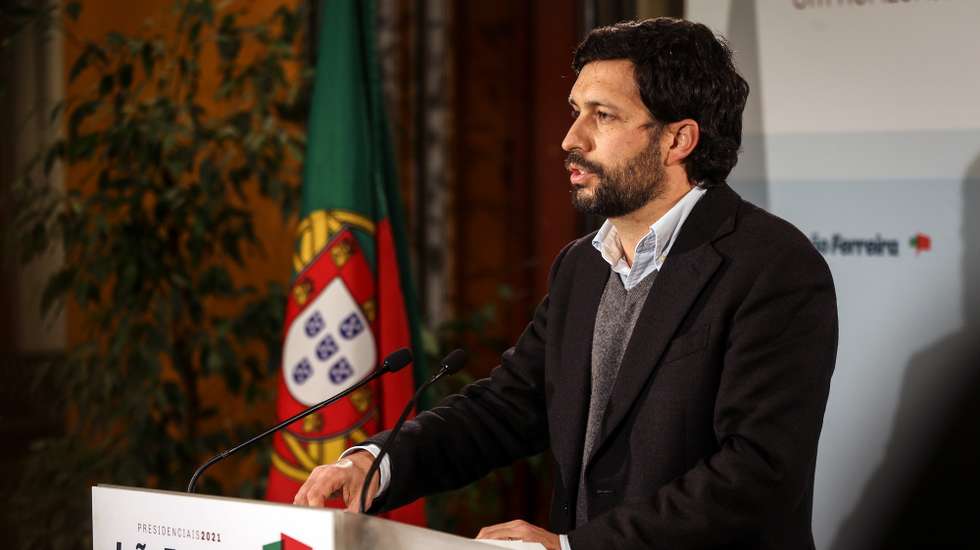 epa08963298 The Portuguese Comunist Party (PCP) candidate for the Portuguese presidential elections, Joao Ferreira, during the intervention of reaction to the results of the presidential elections, in Lisbon, Portugal, 24 January 2021. More than 10 million voters were called to choose among the seven candidates for President of the Republic in an election in which abstention was the main adversary due to the covid-19 pandemic.  EPA/MANUEL DE ALMEIDA