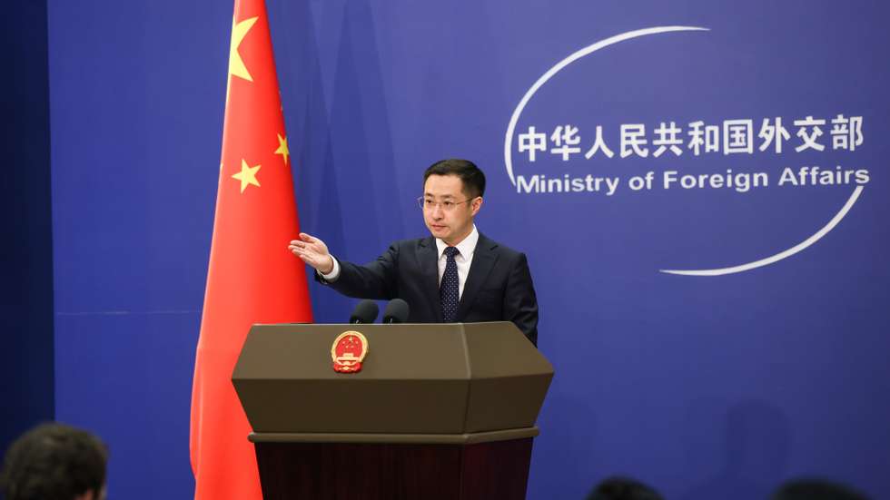 epa12159537 Chinese Ministry of Foreign Affairs spokesperson Lin Jian gestures as he speaks during a press conference in Beijing, China, 06 June 2025. In response to Guatemalan President Bernardo Arévalo’s remarks about strengthening ties with Taiwan, Chinese Foreign Ministry Spokesperson Lin Jian reaffirmed the one-China principle and denounced the move as political manipulation by Taiwan authorities during the press conference.  EPA/WU HAO