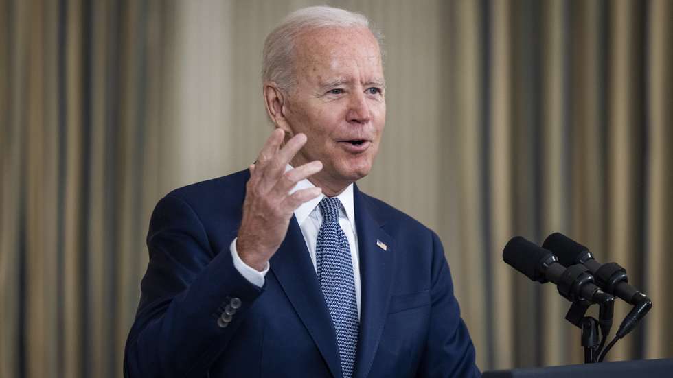 epa09445714 US President Joe Biden speaks to the media about the August jobs report in the State Dining Room of the White House in Washington, DC, USA, 03 September 2021. The US economy added 235,000 jobs in August, well below economists' forecast of 725,000. He also spoke about the new Texas abortion law, which is the most restrictive in the country.  EPA/JIM LO SCALZO