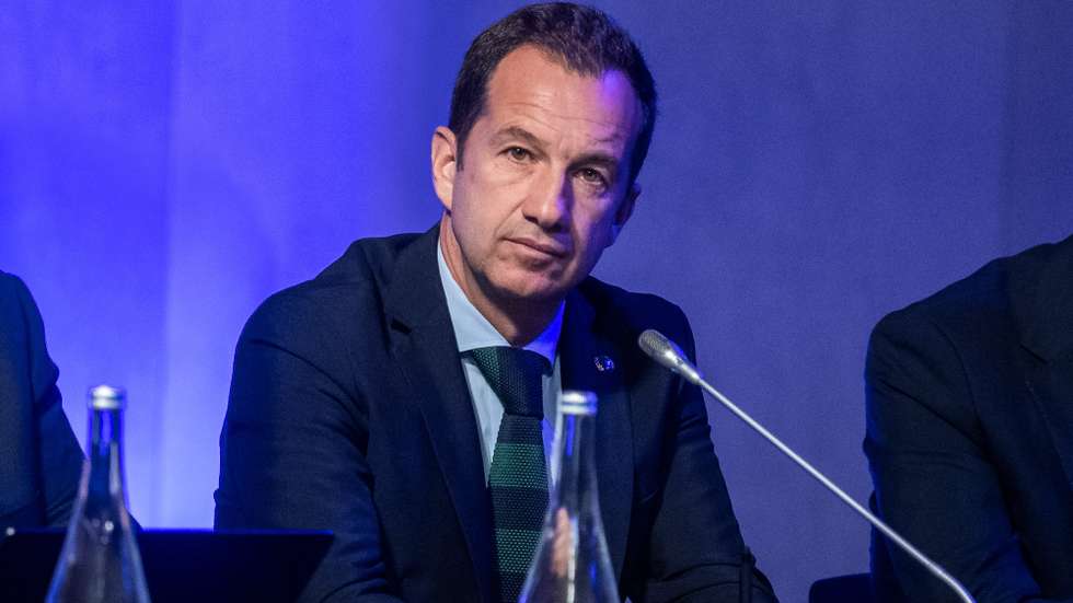 O presidente do Sporting, Frederico Varandas, participa na XIII Cimeira de Presidentes de Clubes da Futebol da Primeira Liga, no Arena Liga Portugal, no Porto, 18 de dezembro de 2024. RUI MANUEL FARINHA/LUSA