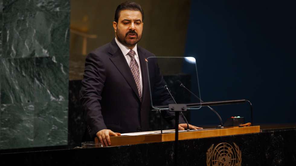 epa13262816 Prime-Minister of Iraq Ali Falih Al-Zaidi speaks during the General Debate of the 81st session of the United Nations (UN) General Assembly at United Nations Headquarters in New York, New York, USA, 25 September 2026.  EPA/OLGA FEDOROVA