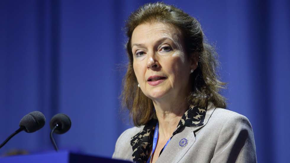 epa11608219 Argentina's Foreign Minister Diana Mondino attends the 68th International Atomic Energy Agency (IAEA) General Conference in Vienna, Austria, 16 September 2024.  EPA/HEINZ-PETER BADER