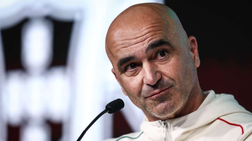 Portugal soccer head coach Roberto Martinez, speaks during a press conference prior to Portugal soccer match against Denmark for UEFA Nations League in Oeiras, Portugal, 22 of March 2025. RODRIGO ANTUNES/LUSA