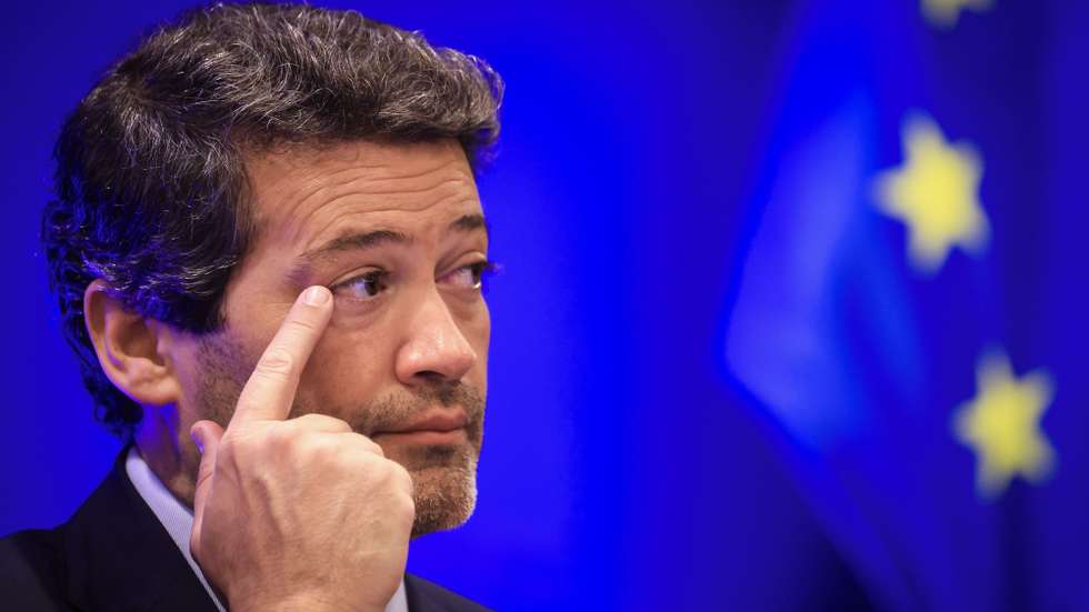 Chega party leader Andre Ventura takes part in a join press conference after the Patriots for Europe (PfE) in Porto, Portugal, 22 April 2026. JOSE COELHO/LUSA