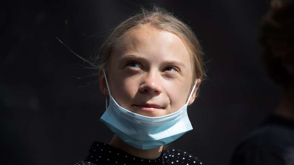 epa08978670 (FILE) - Swedish climate activist Greta Thunberg during a press conference at the House of the World's Cultures (Haus der Kulturen der Welt) in Berlin, Germany, 20 August 2020. According to reports Greta Thunberg are among the people nominated for this year’s Nobel Peace Prize, all backed by Norwegian lawmakers.  EPA/HAYOUNG JEON *** Local Caption *** 56285667
