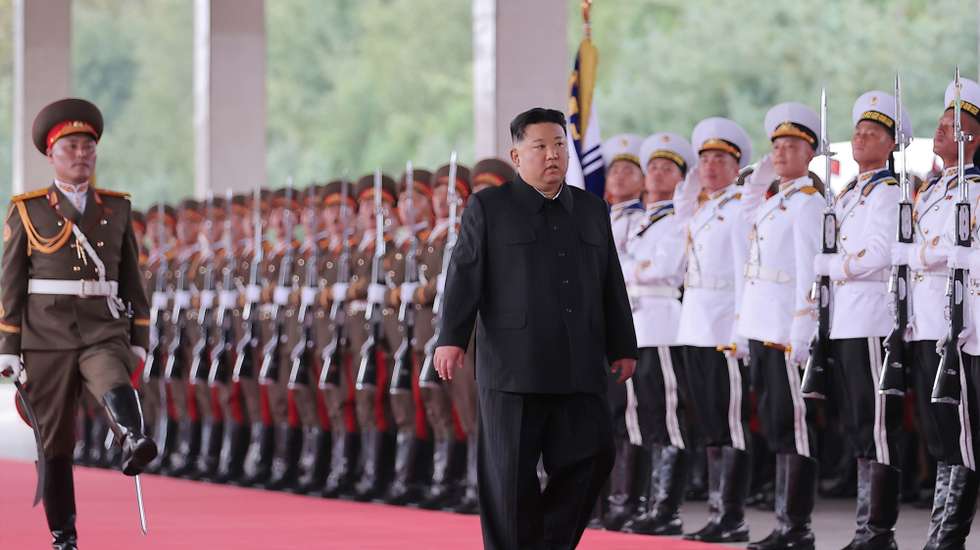 epa10856004 A photo released by the official North Korean Central News Agency (KCNA) shows North Korean leader Kim Jong Un preparing to depart by train for a visit to Russia, from Pyongyang, North Korea, 12 September 2023. North Korean leader Kim Jong-un is expected to meet with Russian President Vladimir Putin who is currently visiting the Far East attending the 2023 Eastern Economic Forum (EEF) in Vladivostok.  EPA/KCNA   EDITORIAL USE ONLY