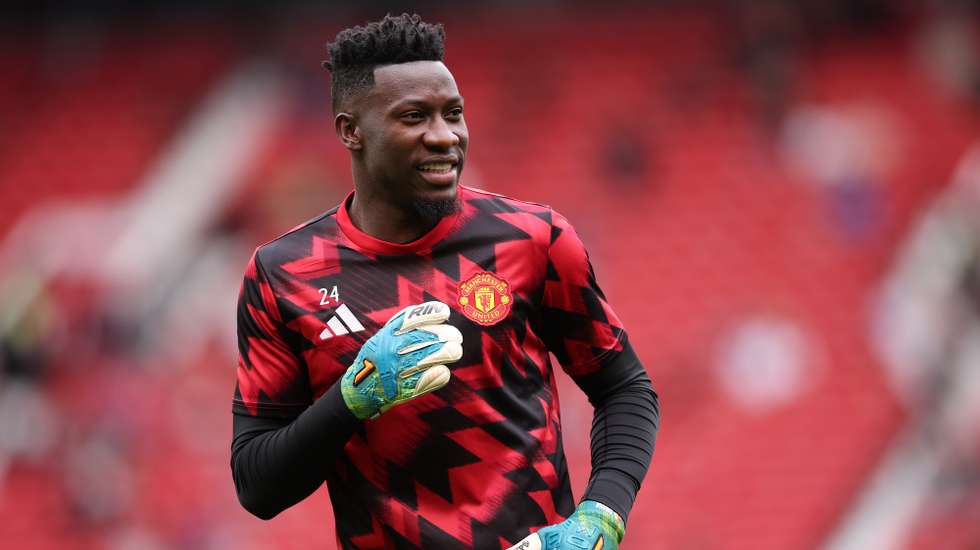 epa12337508 Andre Onana of Manchester United warms up ahead of the English Premier League soccer match between Manchester United and Burnley FC, in Manchester, Britain, 30 August 2025.  EPA/ADAM VAUGHAN EDITORIAL USE ONLY. No use with unauthorized audio, video, data, fixture lists, club/league logos, 'live' services or NFTs. Online in-match use limited to 120 images, no video emulation. No use in betting, games or single club/league/player publications.