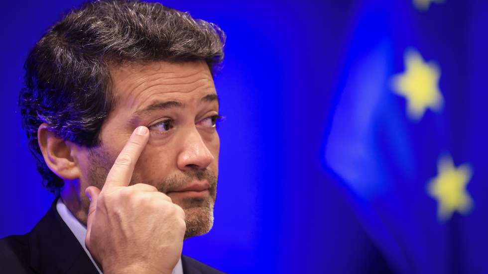 Chega party leader Andre Ventura takes part in a join press conference after the Patriots for Europe (PfE) in Porto, Portugal, 22 April 2026. JOSE COELHO/LUSA