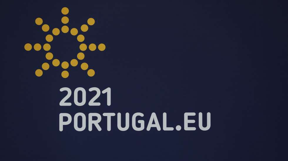 Logotipo da presidência portuguesa da União Europeia, Lisboa, 30 de dezembro de 2020. ANTÓNIO COTRIM/LUSA