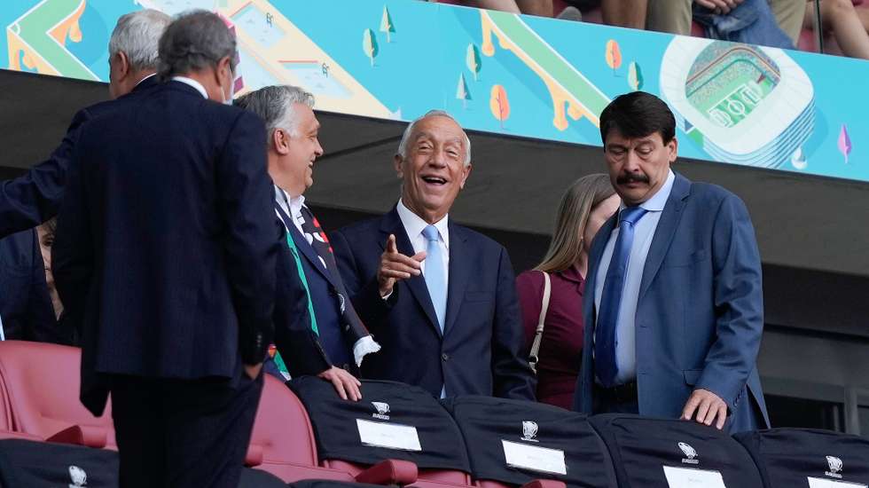 Marcelo Rebelo de Sousa President of Portugal during UEFA EURO 2020 group F preliminary round soccer match between Hungary and Portugal in Budapest, Hungary, 15 June 2021. HUGO DELGADO/LUSA