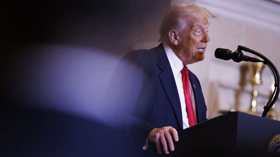 epa11879009 US President Donald Trump speaks during the National Prayer Breakfast at the US Capitol in Washington, DC, USA, 06 February 2025. President Trump has directed staff at the Education Department’s Office for Civil Rights to aggressively pursue complaints involving antisemitism.  EPA/AARON SCHWARTZ / POOL