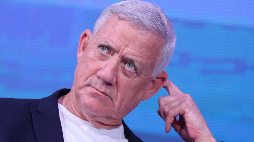 epa13296507 Benny Gantz, leader of Kahol Lavan party looks on during the National Youth Conference in Jerusalem, Israel, 11 October 2026. Israel will hold elections on 27 October 2026.  EPA/ABIR SULTAN