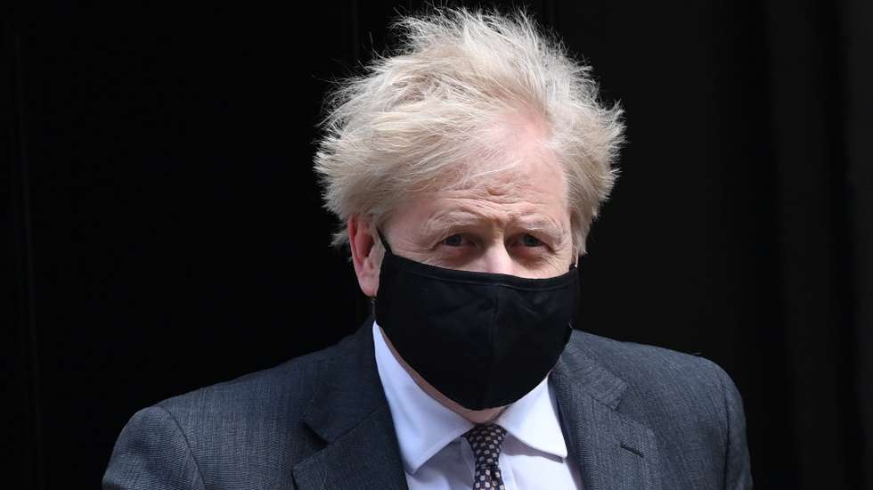epa09149322 British Prime Minister Boris Johnson departs 10 Downing Street for the Prime Minister's Questions (PMQs) at Parliament in London, Britain, 21 April 2021.  EPA/ANDY RAIN