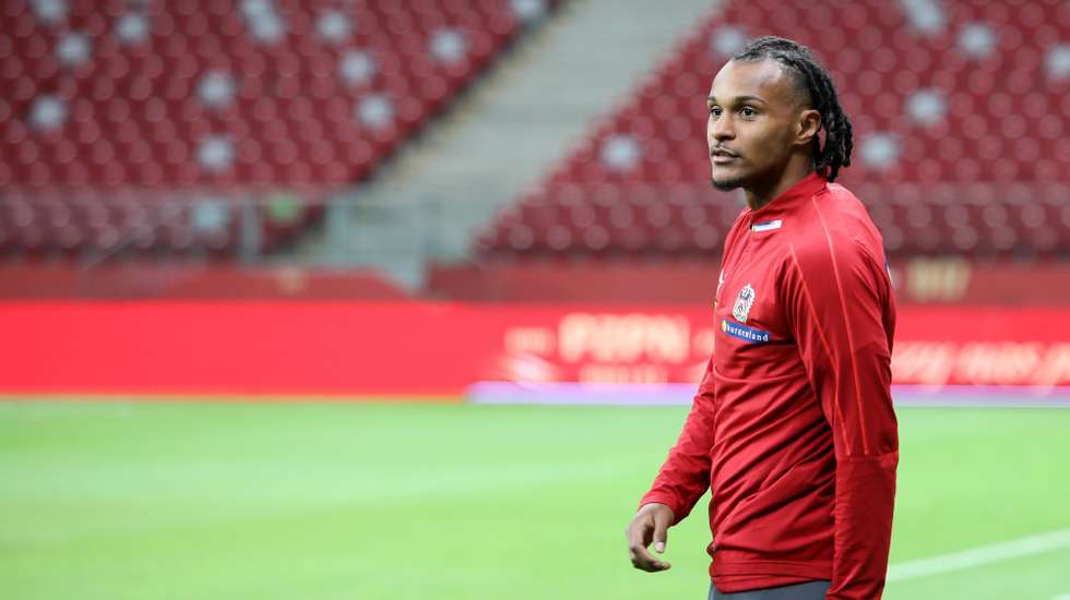 epa07828757 Austrian national soccer team player Valentino Lazaro attends his team's training session in Warsaw, Poland, 08 September 2019. Austria will face Poland in the UEFA EURO 2020 qualifying group G soccer match on 09 September 2019.  EPA/LESZEK SZYMANSKI POLAND OUT