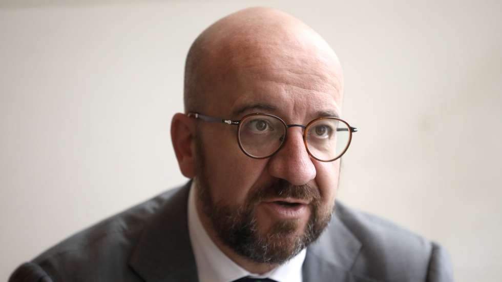 epa09475798 The President of the European Council, Charles Michel, speaks during an interview with Efe in Mexico City, Mexico, 18 September 2021. Michel participated this 18 September in the VI Summit of the Community of Latin American and Caribbean States (Celac). In an interview with Efe, Michel stressed that the purpose of the European Union (EU) is 'to strengthen ties with the region with which we have so much in common to face global challenges such as climate change or the digital revolution'.  EPA/Sashenka Gutierrez